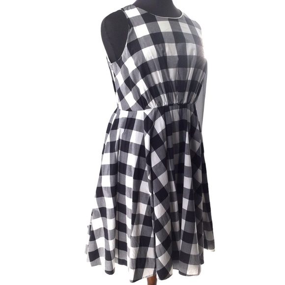 Lane Bryant Gingham Black and White Pinup Style Dress Plus Size - Picture 4 of 12